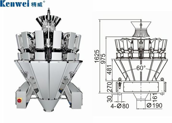 1.5KW IP66 Waterproof Multihead Weigher For Frozen Food