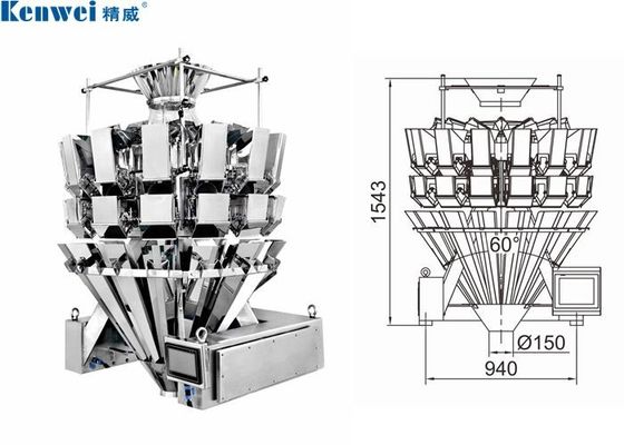 10 Head Multihead Weigher Machine For Sausage