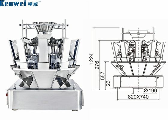 1.6L 2.0L Hopper 10 Head Multihead Weigher With 10.1" Touch Screen