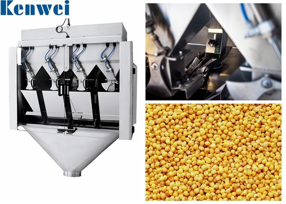 4 Heads High Speed Linear Weigher 6L For Sugar Salt Sesame 200-4000g